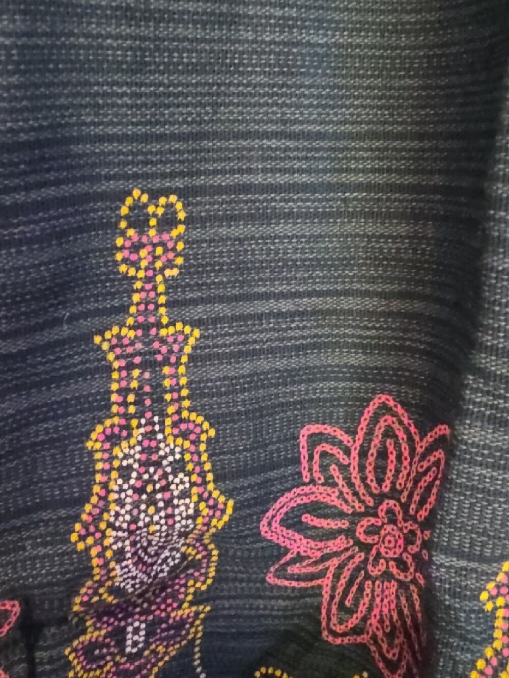 027p Boho Indigo Floral Print Harem Pants - Picture 4 of 9